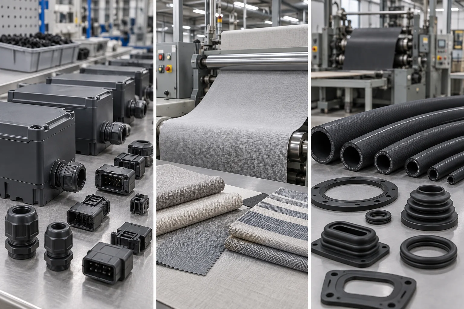 Electrical housings, textile finishing and rubber products: illustrative applications