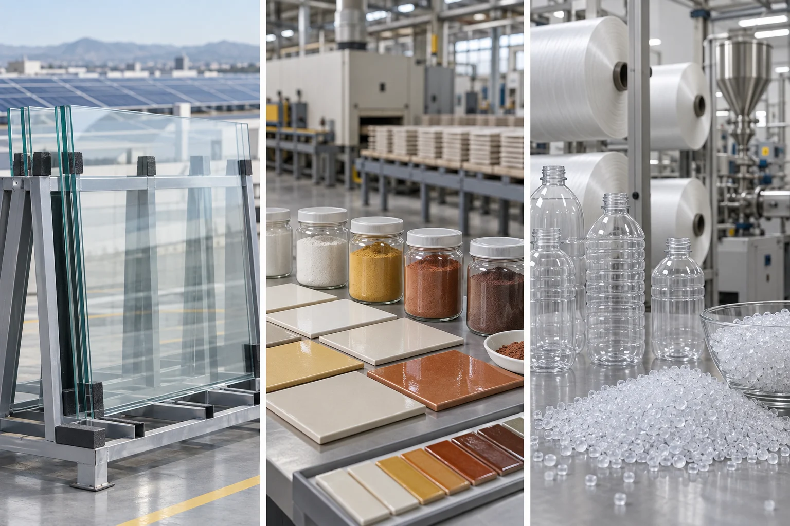 Solar cover glass, ceramic pigments and polyester packaging or fibres