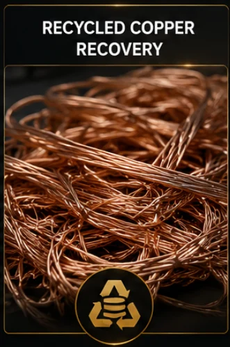 Sorted recycled copper scrap material for buyer review