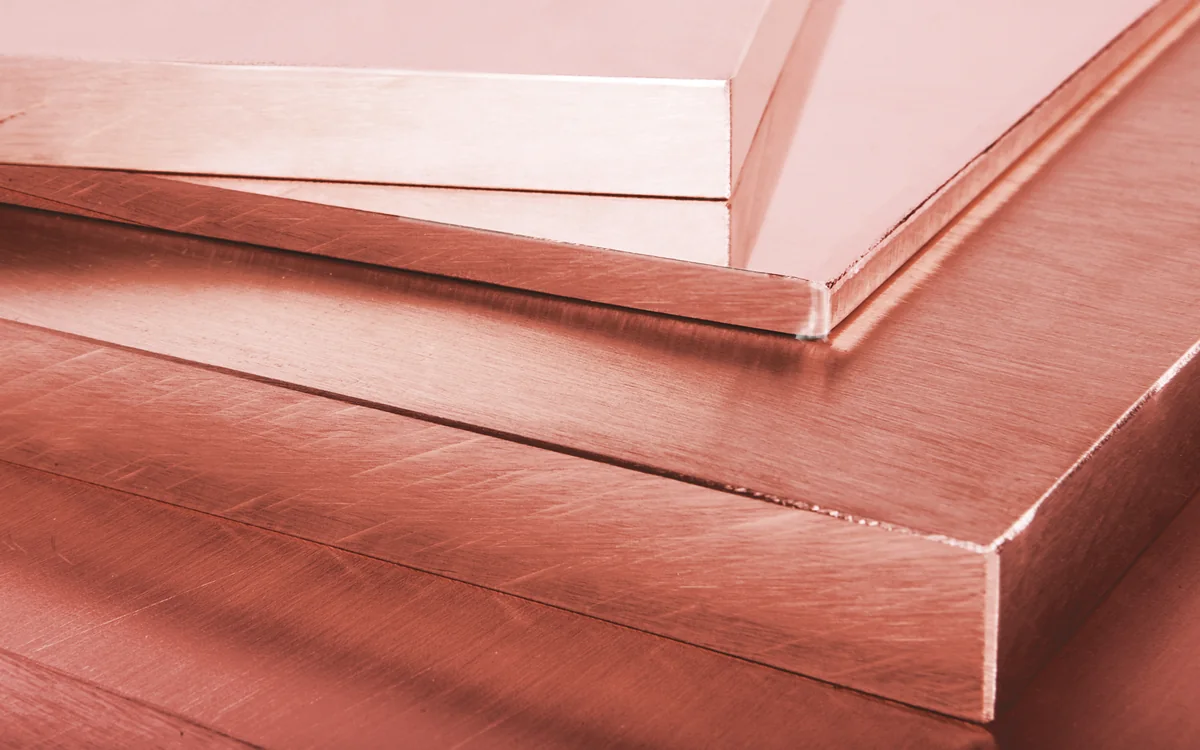 Industrial copper plate appearance